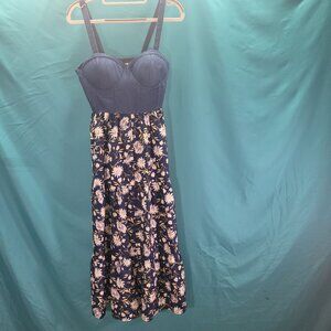 Denim Bustier Floral Sundress By Band Of The Free Size S